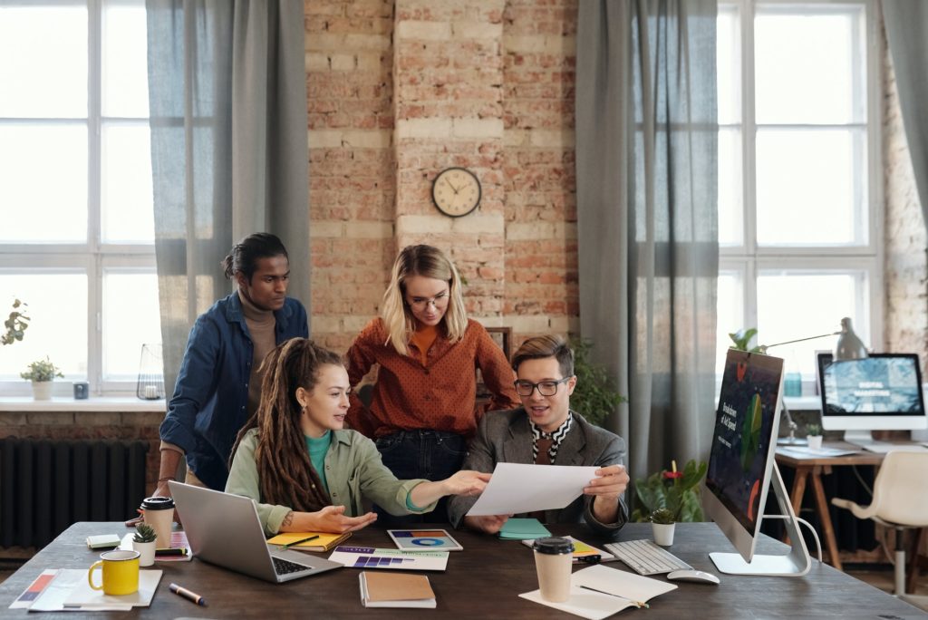 A group of accountants discussing their marketing plan