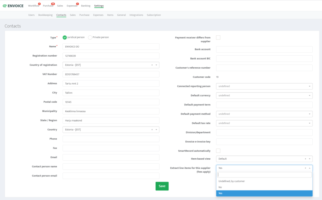 Ordering line item extraction