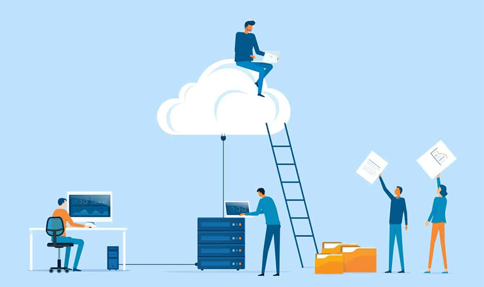 An accountant sitting on a cloud