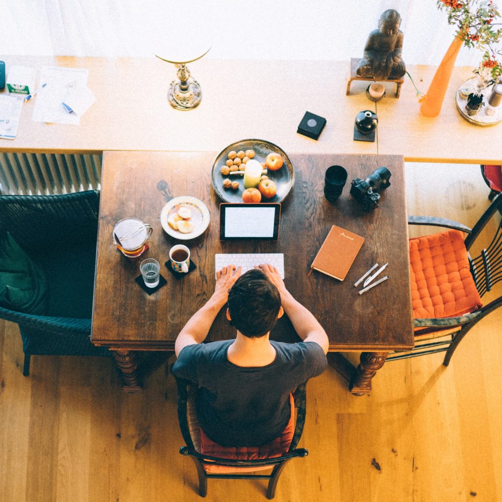 An accountant working from home