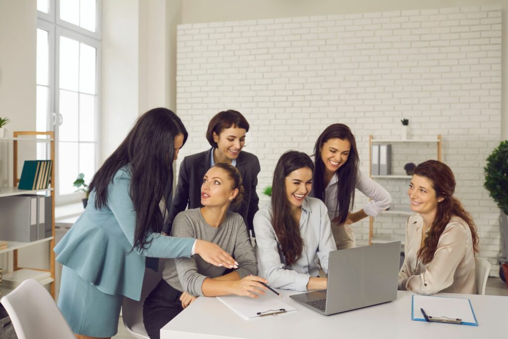 accounts payable team discussing on a table