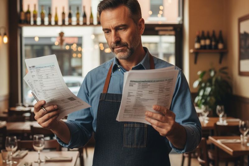 Benefits of QuickBooks for restaurant owners reviewing invoices and managing business finances