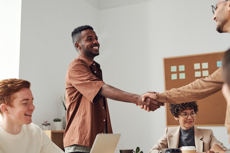 office handshake