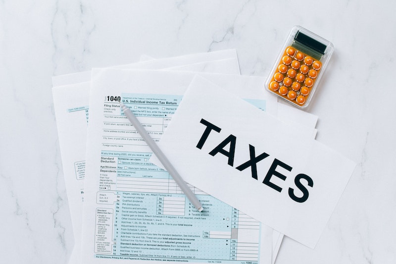 tax documents on a table