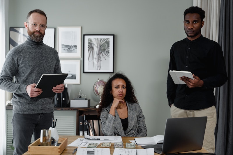 three people in the office