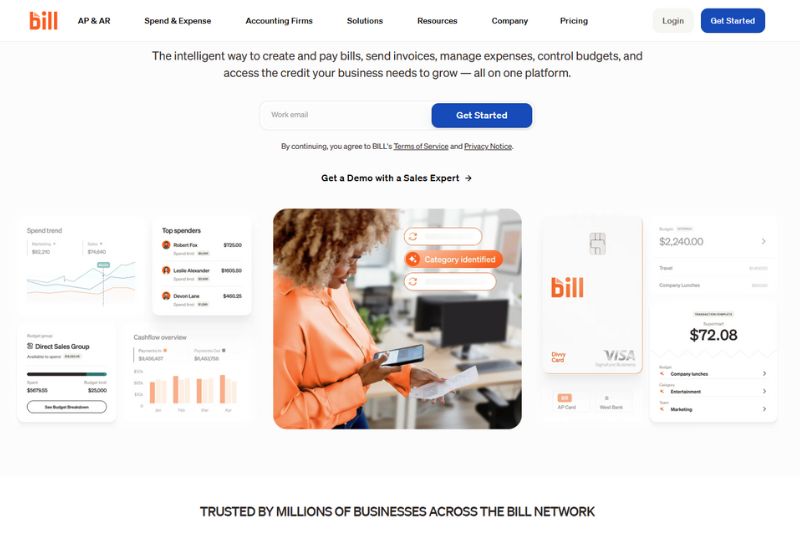 bill.com homepage
