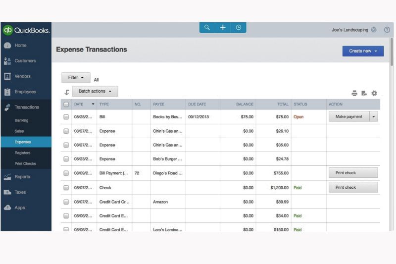 FreeAgent vs QuickBooks expense tracking dashboard comparison for SMB financial management.