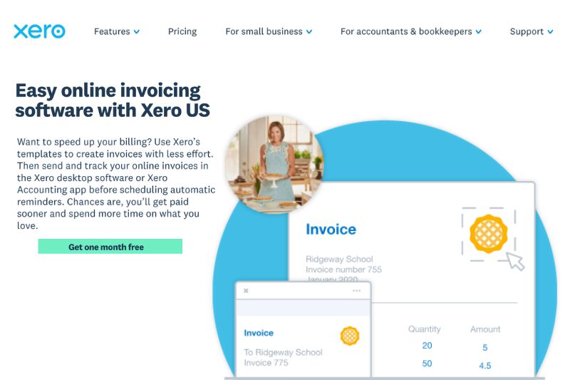 Xero online invoicing dashboard for small business accounting.